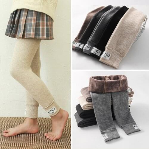Thick Girls Leggings Winter Plus Velvet Baby Girl Skirt Leggings Knitted Braided Twist Winter Children Pants