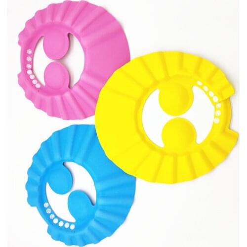 Manufacturer EVA childrens bath cap adjustable hood baby ear waterproof cap baby bath hat unpackaged