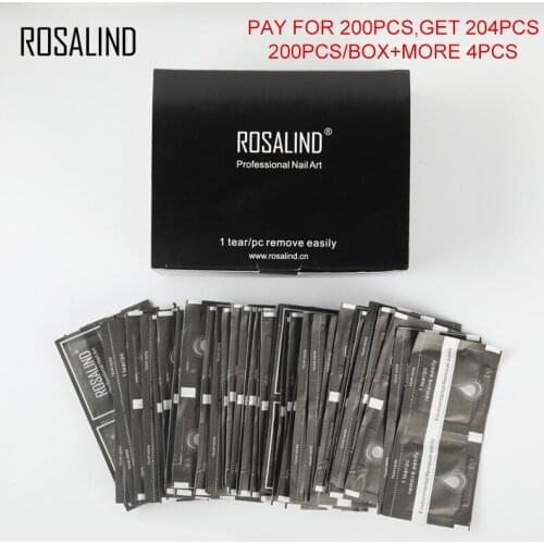 ROSALIND 200PCS/BOX Nail Polish Lint-Free Remover Nail Gel Lacquer Remover Wraps UV Removable Easy Cleaner Gel Wraps