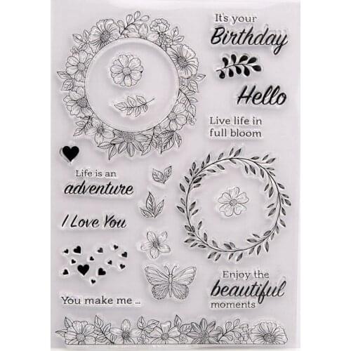 Silicone RUBBER Clear Stamps CUTTING DIES For Scrapbooking Flowers LETTERS DIY PAPER Album Cards MAKING EMBOSSING FOLDER MOLD
