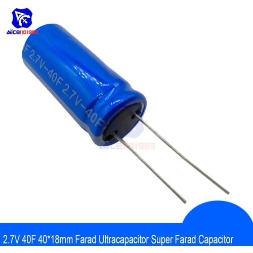 Super Capacitor 2.7V 40F 40*18mm Low ESR High Frequency Super Farad Capacitor 2.7V40F 40x18mm for Car Vehicle Auto Power Supply
