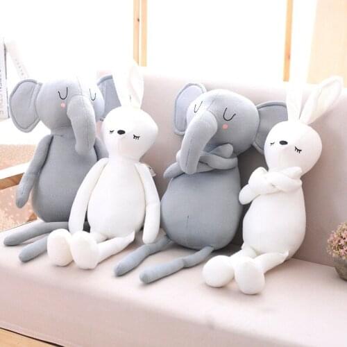 Knitted Rabbit Elephant Decorative Sofa Cushions Pillows Chair Cushion Kids Baby Sleeping Dolls Kids Room Home Sofa Decoration