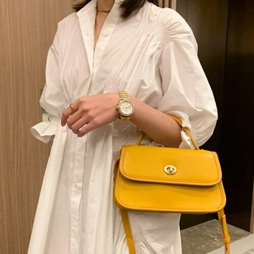 Simple Office Ladies Versatile Baguette Bag Fashion Leisure Single Crossbody Small Messenger Bags Women Pu Leather Tote Handbag