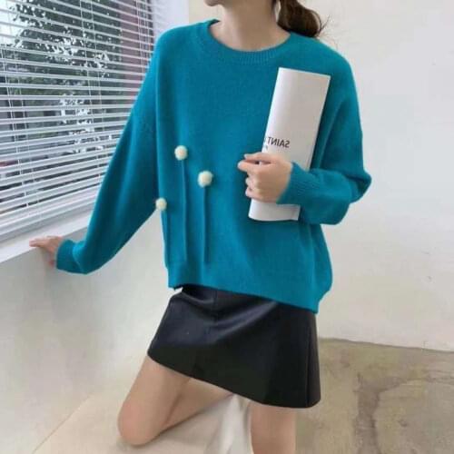 Autumn Winter Women Pullover Sweater Pullovers O-Neck Knitted Oversized Sweaters Korean Top Female Loose Slim Casual Knitwear