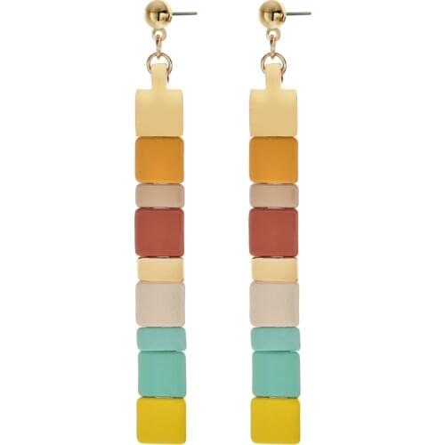 ZMZY Long Ladies Rainbow Ear Drop Earrings Brincos para as Mulheres Trending Accessories omen Jewelry Aliexpress Yellow