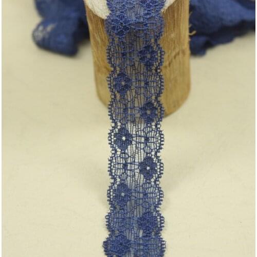 10 yard/lot 24mm width ink-blue colour Elastic Stretch eyelash Lace trim clothes/garment/headband/sewing accessories