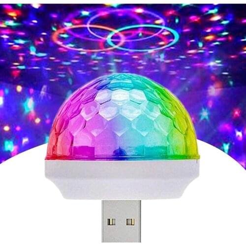 3x Colorful USB Mini Disco Lights Projector Lamps for Party Christmas Family KTV DJ Wedding Halloween Lighting