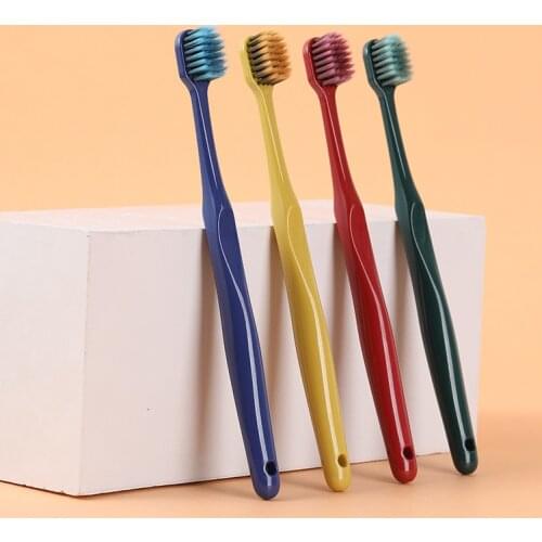 4 Pack Toothbrush Soft Bristles Tooth Brush Macaron Colors Non-Slip Handle Oral Cleaner Couple Models Home Kit