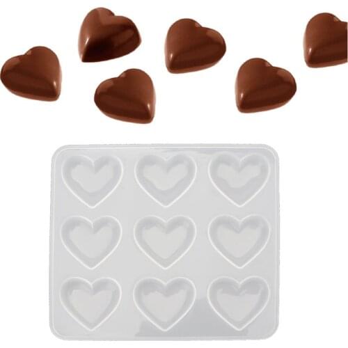9 Cup Heart Chocolate Silicone Dessert Mould Baking Cupcake Resin Jewelry Mold