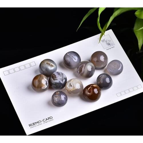 2PC natural crystal quartz crystal lens agate ball can be used for magic repair point cure crystal agate home decoration gift