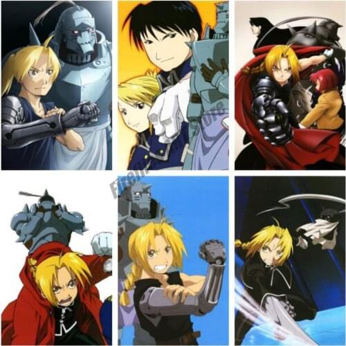 5D DIY Diamond Painting Fullmetal Alchemist Anime Diamond Embroidery Full Drill Mosaic Art Picture Cross Stitch Kits Home Decor