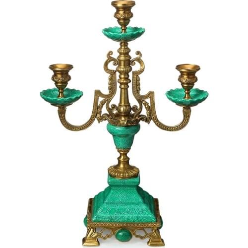 Zq American Candlestick High-End Home Light Luxury Decoration European Home Retro Dining Room Entrance Decoration