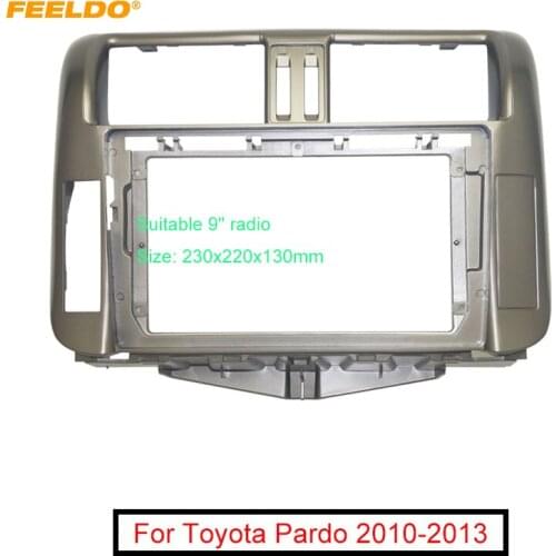 FEELDO Car Audio 2DIN Fascia Frame Adapter For Toyota Pardo 9" Big Screen DVD Player Dash Fitting Panel Frame Kit