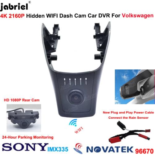 4K Car Dvr Dash Cam Camera 2160P Wifi Video Recorder For Volkswagen Touareg Passat T Roc For VW Touareg Passat T Roc 2018-2021