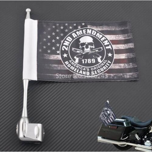 Motorcycle Flag Pole Luggage Rack Vertical Chrome Aluminum Flagpole For Honda Goldwing GL1800 GL1500 GL1200 2001-2011