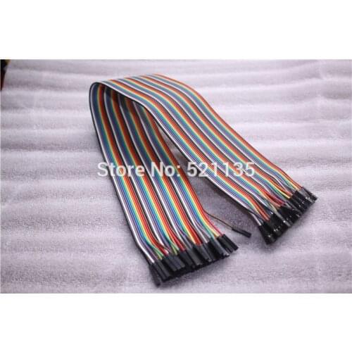 Free shipping 40pcs 40cm 1p-1p Connector Female to Female Dupont Wire Cable Line 2.54mm