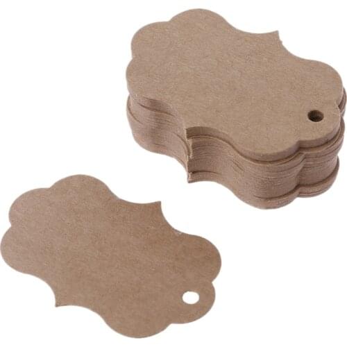 50x Wedding Invitations Card Kraft Paper Craft Favors Hang Tags Price Label Gift