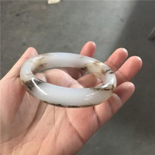 Natural Jade Bangle Womens Bracelet Fashion Accessories Hand Carved Men Round Bangle Bracelets for Women Charm Jewellery