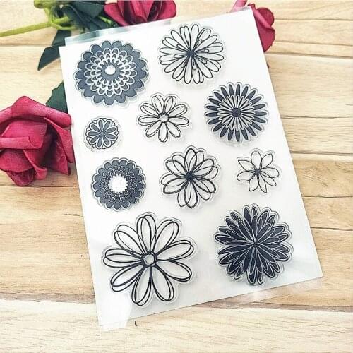Hot selling chrysanthemum transparent clear stamp / silicone seal roller stamp DIY scrapbook album / card production