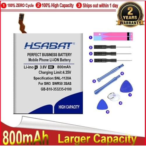 HSABAT 0 Cycle 800mAh GB-S10-353235-0100 Battery for SONY SmartWatch 3 SW3 GB-S10 3SAS SWR50 S10