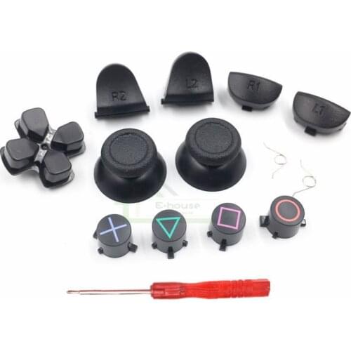 High Quality L1 R1 L2 R2 ABXY Trigger Button with Analog Joystick Cap Replacement for Playstation 4 for PS4 Controller JDM-011