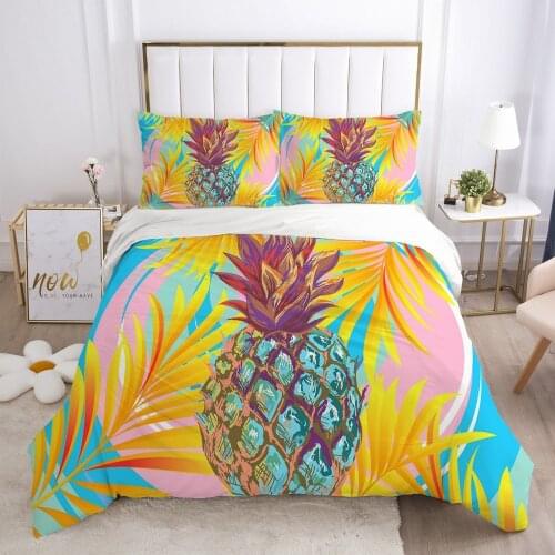 Bedding Sets Duvet Cover Set Pineapple Comforther Cases Quilt Covers Pillowcase Queen Full Twin Single Size 3D Bohomia Bed Linen