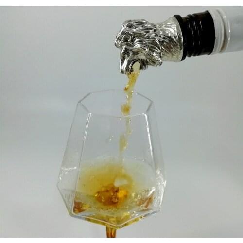 Creative Lion Head Wine Mouth 4 Colors Golden Art Pourer Stopper Preservation Plug Bar Household Wine Tools Silver Rose Pours