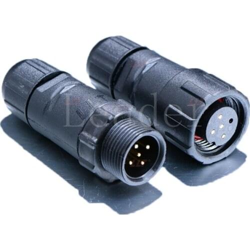 M14 -5 Pin 250V 15A IP68 male and female electrical connector cable size 7.5mmsq automotive wire connector terminals