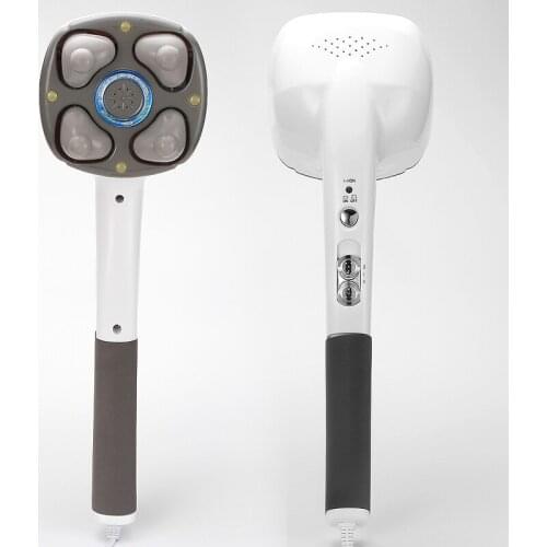 Electric Handheld Massager Four Head Machine Full Body Neck Vertebra Back Muscle Relax Vibrating Deep Tissue Massage Health Care
