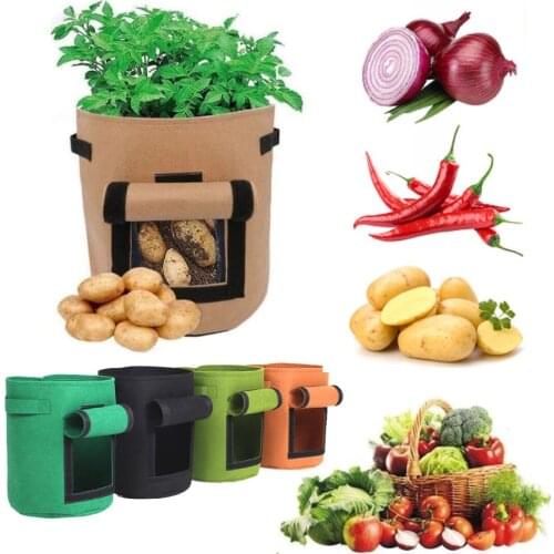 4 Size Plant Grow Bags Vegetable Tomato Potato Planting Bags Greenhouse Home Garden Flower Strawberry Seedss Planter Pot Tools
