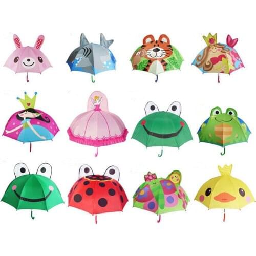 Cute Cartoon Children Umbrella animation creative long-handled 3D ear modeling kids umbrella For boys girls Free shipping