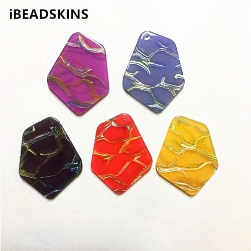 New arrival! 37x28mm 100pcs/lot acrylic stripe irregular-shape charms for earrings accessories earring/Jewelry DIY making