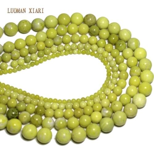 Wholesale Yellow Mustard Stone Natural Stone Beads For Jewelry Making Devil Stone DIY Bracelet Necklace 4mm 6mm 8mm 10mm 12mm