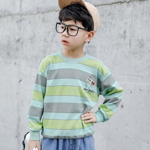 Boys 2021 Autumn Top Long Sleeve Clothes Children Boy Girl Clothing Print Cartoon Child Srtipe Fashion Sweatshirt Winter Outfits