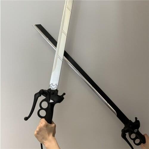 Attack On Titan 1:1 Cosplay Gun Sword Weapon Prop Sword Mikasa Eren Rivaille Ackerman Cos Halloween Gift 95cm