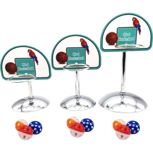 Pet Parrot Basketball Hoop Props Parakeet Bells Balls Puzzle Game Chew Play Toys Supplies090C
