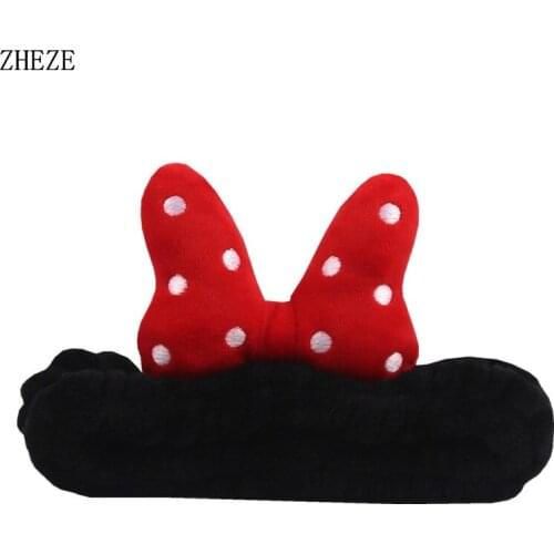 New Arrivals Cute Dot Sequins Bow Hairband Girls Wash Face Makeup Hairwear Elastic Headband Hair Accessories For Women