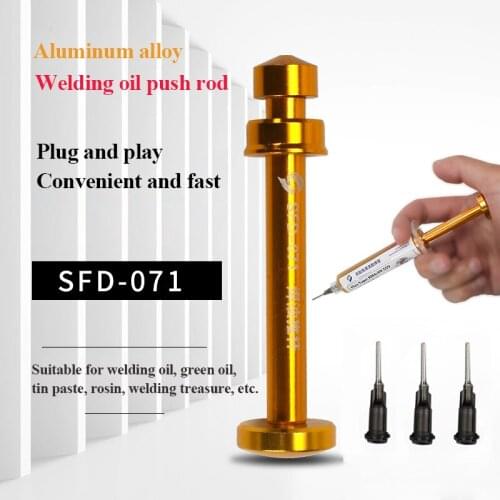 Solder Flux Needle Booster Aluminum Alloy Syringe Pusher Welding Oil Solder Paste UV Glue Green Oil Propulsion Tools