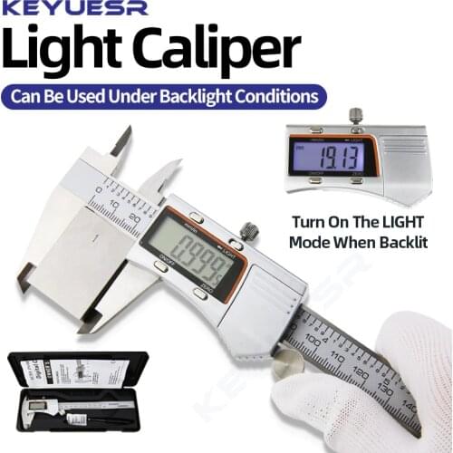 Digital Vernier Caliper Stainless Steel/Carbon Steel/Plastic Light Calipers Electronic Gauge Instrument Measuring Tools 0-150mm