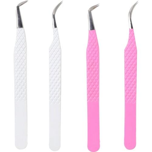 TDANCE 1 Pcs Make Up Professional Anti-static Slant Tip Eyelashes Tweezers For Eyelash Extensions Stainless Steel High Precision