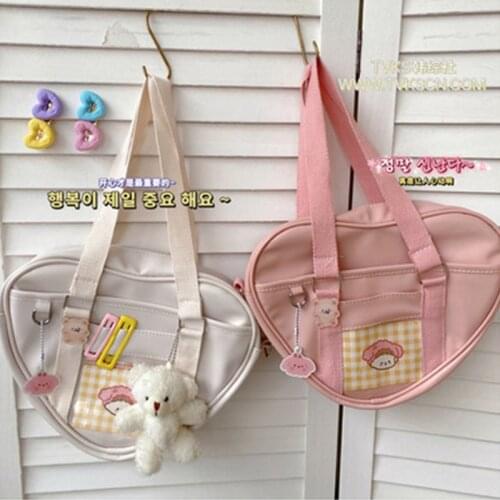 College Style Jk Lolita Uniform Women Shoulder Bag Cute Love Heart Shape Itabag Fashion Female Messenger Bags Lady Tote Handbags