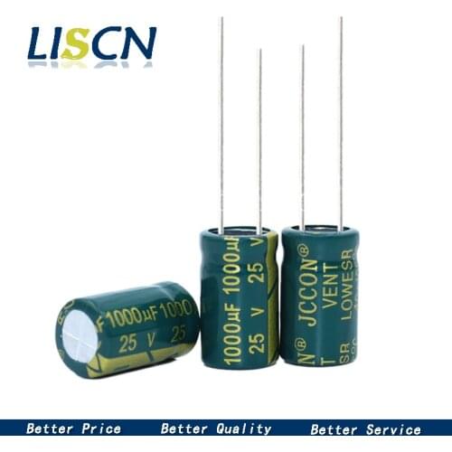 20pcs/lot high frequency low impedance 25v 1000uf 10*17MM aluminum electrolytic capacitor 1000uf 25v 25V1000uf 20