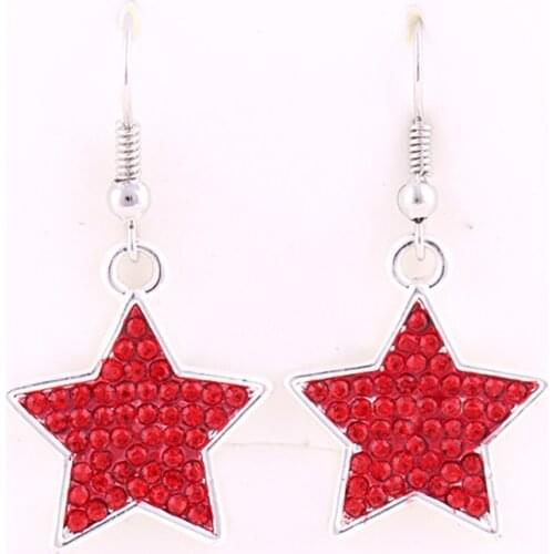 Women Jewelry Drop Earrings Stars Shape Design With Crystals High Grade Personality Zinc Alloy Provide Dropshipping