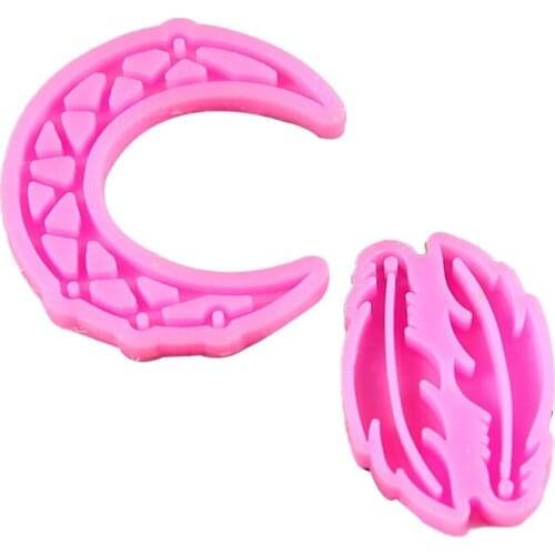 1 Set Dream Catcher Epoxy Resin Mold Feather Earrings Keychain Silicone Mould DIY Crafts Jewelry Car Pendant Decorations B03B