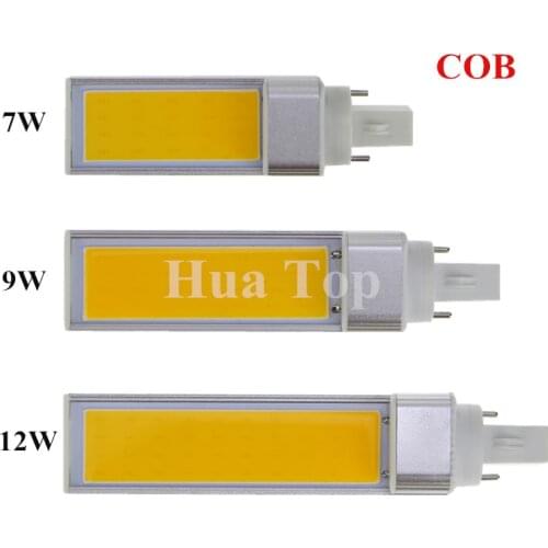 1pcs G24 E27 G23 7W/9W/12W COB LED Corn Light Cold White Warm White Horizontal Plug LED Lamp Bulb 85-265V Free Shipping CE RoHS
