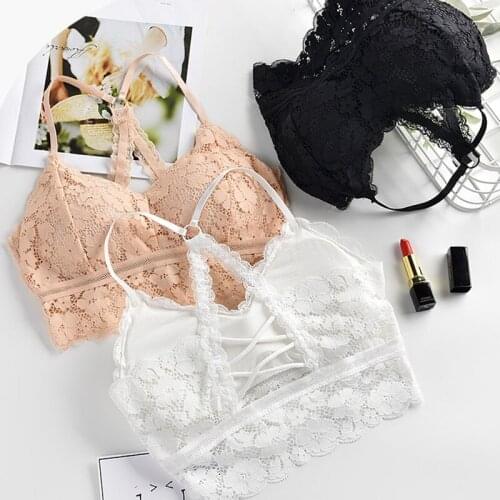 1Pcs Sexy Lace Women Underwear Female Vest Hollow Out Seamless Lingerie Beauty Back Pure Color Wild Tube Top Sexy