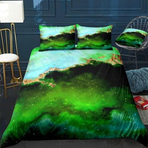 100 Starry Nebula In Space Quilt Cover Pillowcase 3Piece Comforter Bedding Set With Pillow Case Single Double Duvet Cover