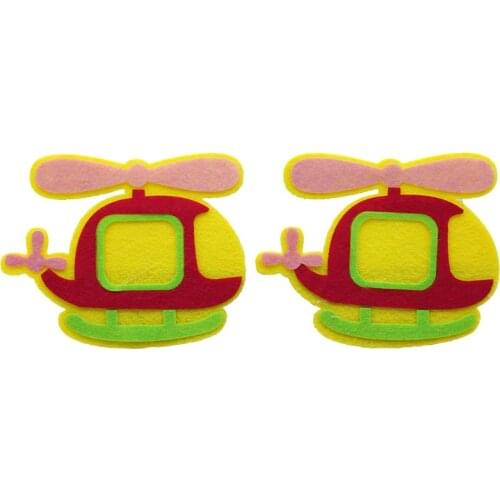 2pcs Cartoon Aircraft Felt Cutting Decoration Non-Woven Cloth Felts Kindergarten Kids Room Walls Diy Decoration Stickers Felting