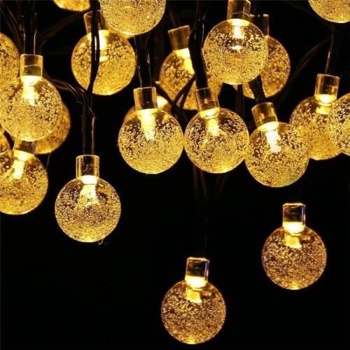 30LED Bubble Ball Christmas Lights Outdoor Waterproof Hanging String Lights for Holiday New Year Garden Shop Windows Decor Light