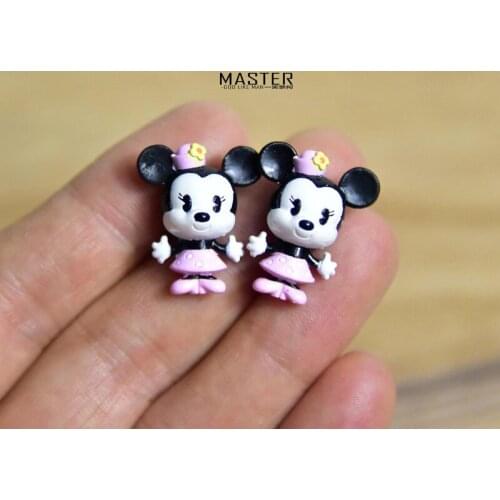 36PCS 2.2cm Disney Mini Minnie mouse baby doll model cute cartoon DIY decoration cake decoration